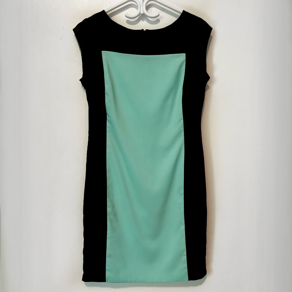BEDO Size M Blue Black Colour Block Midi Dress